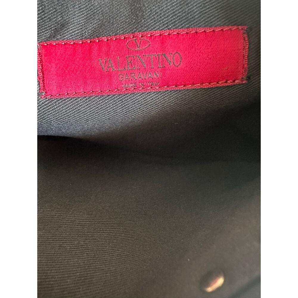 Valentino Rockstud Small Pebbled Leather Clutch Pouch Black - Picture 4 of 14